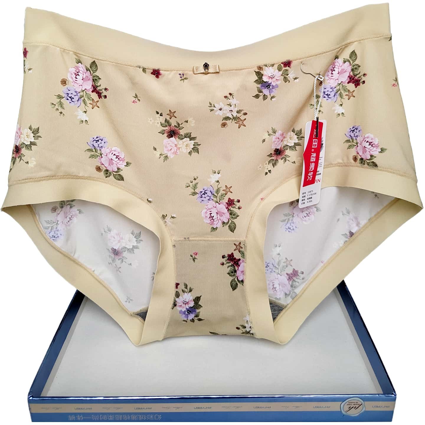 彩田印花内裤女中腰15832无痕边15871冰丝包臀平脚石墨烯裆速干新,女士内衣/男士内衣/家居服,女三角裤,淘宝优惠券,粉丝福利购,淘宝优惠卷