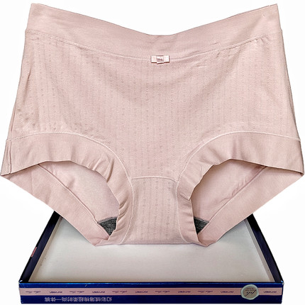 彩田内裤女士32122再生纤维棉质提花平脚包臀高腰石墨烯纯色32722