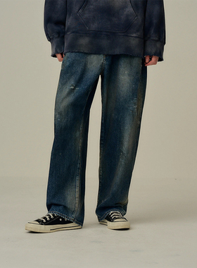 现货授权ANCELLM TAPARED DENIM PANTS 水洗破坏做旧牛仔裤25FW
