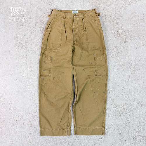 现货授权 BOWWOW MECHANIC TROUSERS 高腰复古做旧美式工装裤26AW