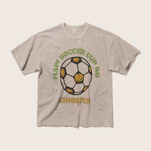 现货授权961 Apparel Hapi Cup Tee 复古做旧足球印花短袖T恤26SS