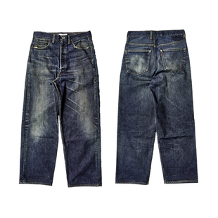 现货授权TOLQ Trompe loeil Denim Pants 做旧休闲牛仔长裤25FW
