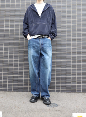 现货JIEDA USED TWIST DENIM PANTS 复古水洗高腰直筒牛仔裤26SS
