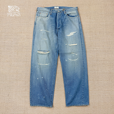 HERILLHLdenim做旧泼墨牛仔裤