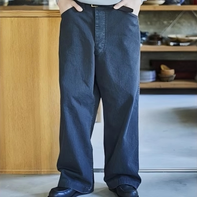 现货授权orSlow USMC HERRINGBONE WIDE 人字纹宽腿工装裤25FW