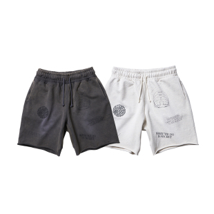 现货Liberaiders HANDWRITING PRINT SWEAT SHORTS 运动短裤25SS
