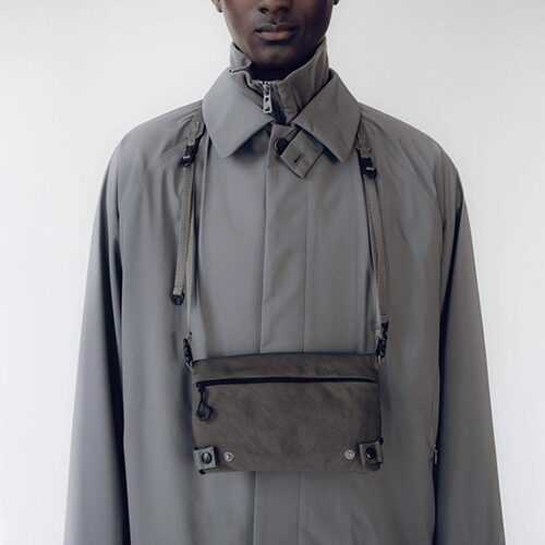 现货授权F/CE.TEXTURED TWILL DRAWSTRING尼龙抽绳收纳单肩包25FW