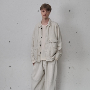 JACKET复古染色工装 现货授权ANCELLM 夹克26SS COVERALL DUCK