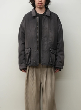 现货授权ANCELLM HIGHCOUNT DRILL AGING JACKET复古做旧夹克26SS