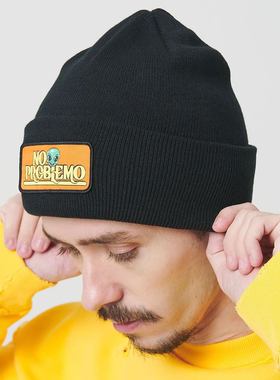 现货授权No Problemo Sticker Beanie 贴布标签针织帽25FW