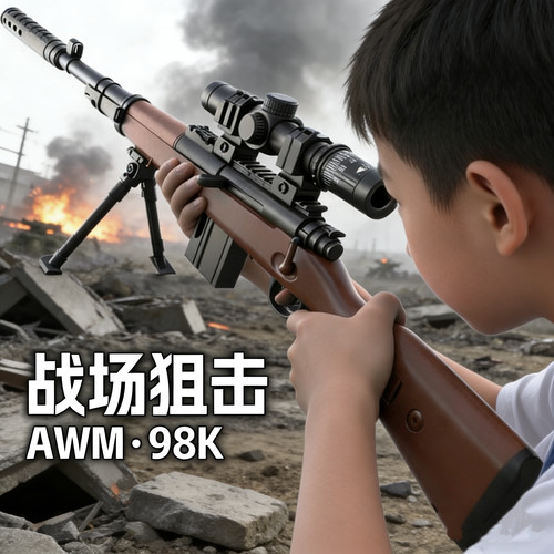 儿童玩具枪超大号狙击手抢抛壳软弹抢AWM机关步抢模型98K男孩礼物