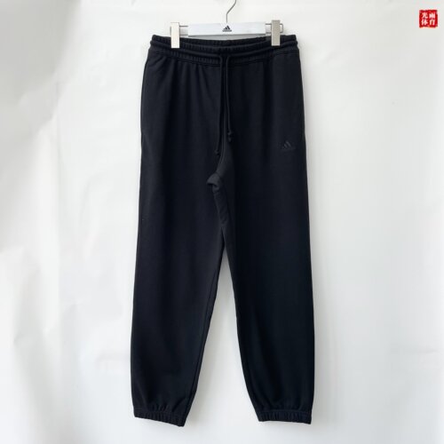 光雨体育-阿迪达斯 男子黑色经典束脚针织休闲训练运动裤IC9770
