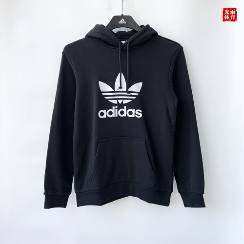 光雨体育-Adidas 三叶草 大LOGO 男子经典连帽休闲运动卫衣DT7964