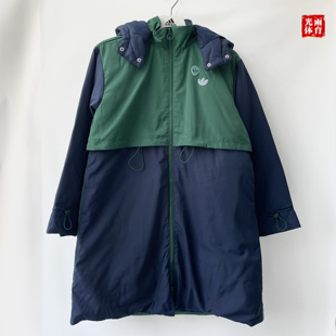 保暖连帽休闲运动羽绒服GL6405 三叶草女子复古中长款 光雨 Adidas