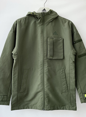 光雨体育--阿迪达斯 男子 加绒保暖 连帽防风休闲运动夹克 GP0990