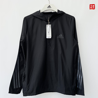 阿迪达斯男子连帽跑步运动夹克