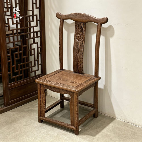中式仿古鸡翅木小官帽椅红木茶几小椅子小茶台椅实木靠背小交椅