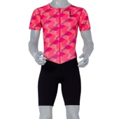 零阻力运动训练跑步田径短跑接力体考比赛高弹紧身短袖 连体男 短裤