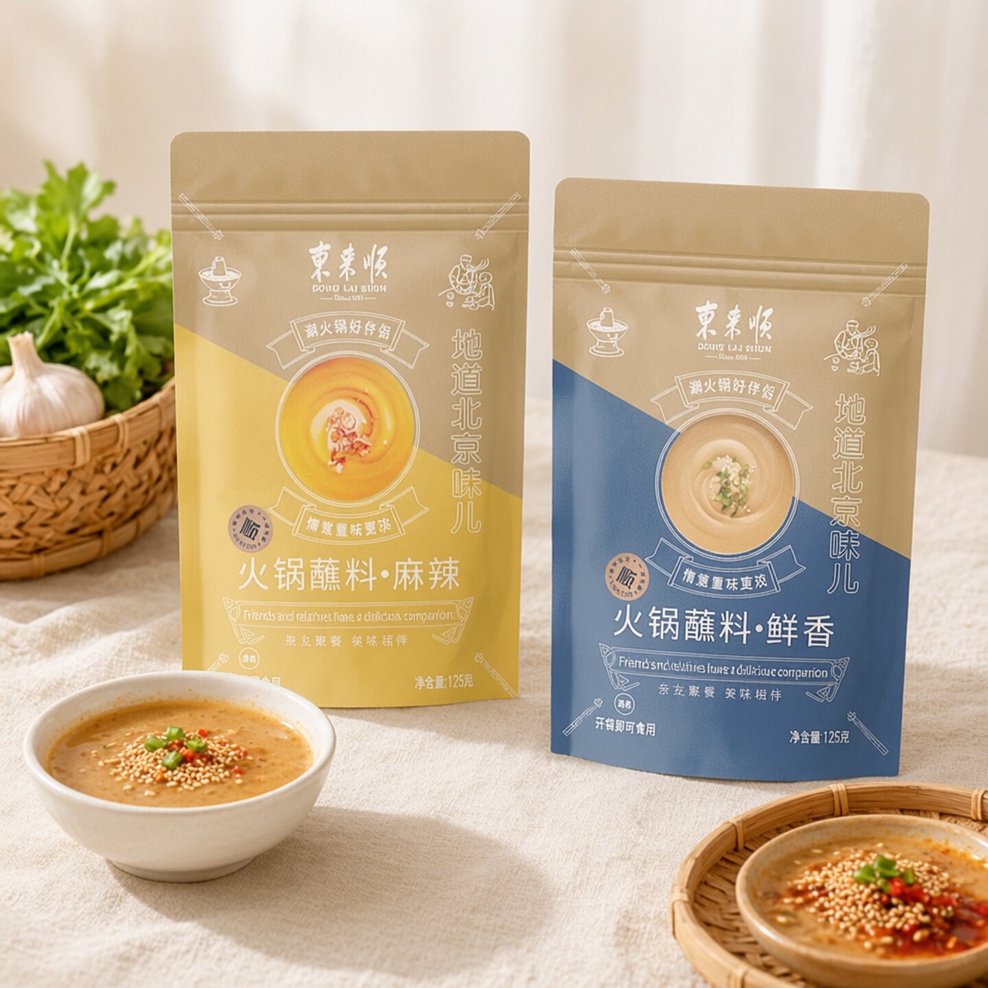 北京东来顺火锅料蘸料香辣鲜香清真涮火锅麻辣串串香拌饭拌菜冒菜