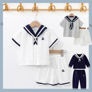 男孩海军制服儿童学院风幼儿园校服宝宝演出服夏装夏季套装水手服