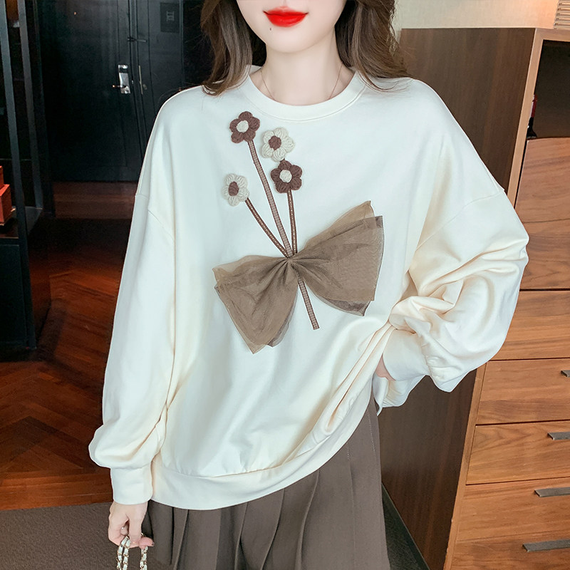 수유 운동복 가을 겨울 산후 라운드 넥 나들이 루즈한 노화 캐주얼 패션 작은 향기 핫맘 수유 탑 트렌디