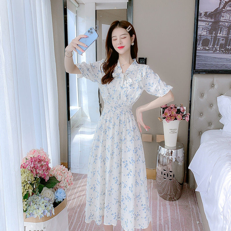 여름 외출용 수유복 러플 잔바람 쉬폰 미드기장 슬리밍 핫맘 산후 수유복