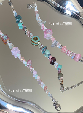 花间戏｜原创小众设计ins风春日氛围感薄巧清新气质捷克琉璃手链
