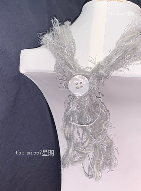 银月光｜原创小众设计冷淡ins高级感科技感捷克珠编制毛线锁骨链