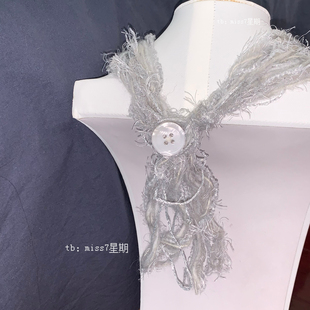 银月光｜原创小众设计冷淡ins高级感科技感捷克珠编制毛线锁骨链