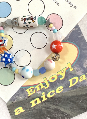 spoiled｜原创小众设计童趣撞色彩色夏日星星海胆进口珠串珠手链