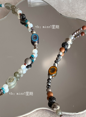 旧约｜原创小众设计复古高级vintage天然石捷克珠新中式串珠项链