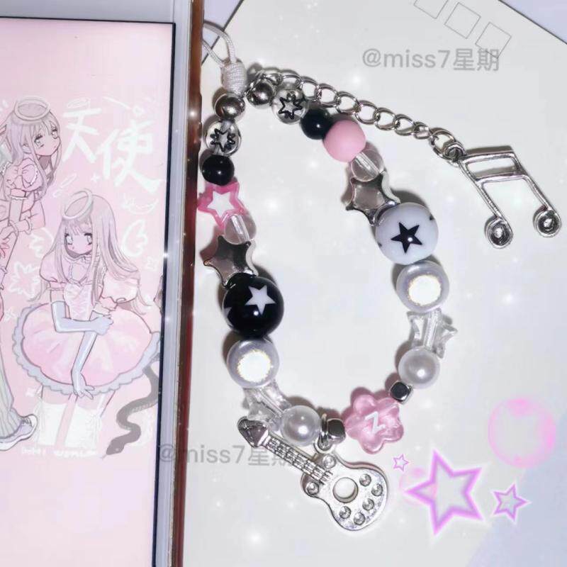 甜星乐队｜原创小众设计美式复古ins千禧y2k星星吉他手机链ccd链