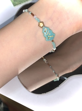 圣诞树｜原创小众设计可爱ins捷克珠星星串珠手链项链圣诞节礼物