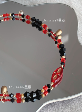 nude｜原创小众设计新中式复古vintage港式高级ins捷克珠串珠项链