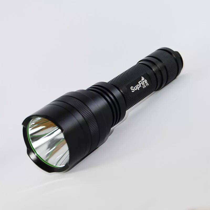 正品supfire神火C8强光手电筒可充电LED远射超亮T6户外骑行家用