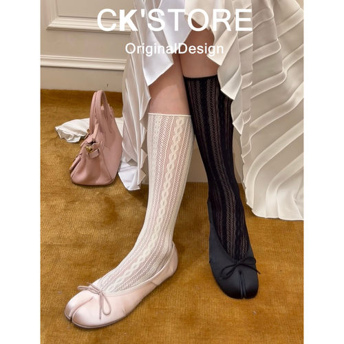 法式复古缎面蝴蝶结分趾鞋