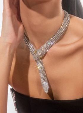 XUNIYISHI闪钻女士灵蛇项链