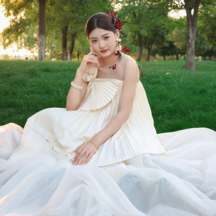 晨拍礼服女新娘法式 高级感甜美森系轻婚纱超仙气质敬酒服连衣裙长