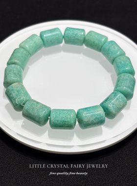 天然天河石圆柱手串手链diy原创水晶饰品国风小清新文艺水晶首饰