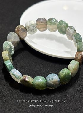 天然水草玛瑙手牌排手链可diy原创水晶首饰女生文艺小众送人礼物