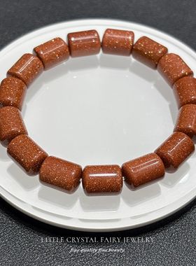 金沙石非天然人工合成水晶圆柱桶珠手串手链可diy原创同款材料