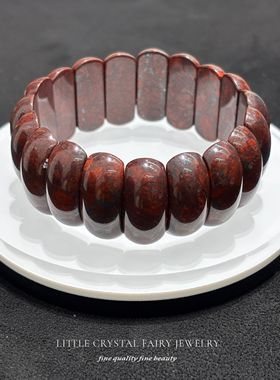 天然鸡血石月牙手牌手链可diy原创水晶饰品复古外贸礼物外贸首饰