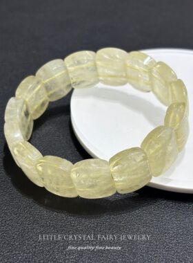 天然水晶柠檬黄晶手牌排手链可diy原创水晶流行礼物女生文艺饰品