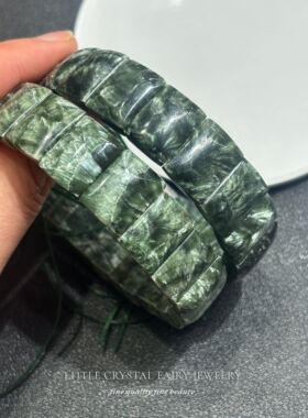 天然绿龙晶手排牌手串手链diy高档串珠材料原创水晶首饰散珠礼物