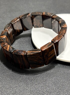 天然胡桃木红黑双色曜石手牌手链可diy原创水晶小众配件礼物首饰