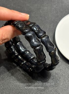 天然蓝虎眼石手排手牌手串手链diy串珠材料原创女生蓝色水晶礼物