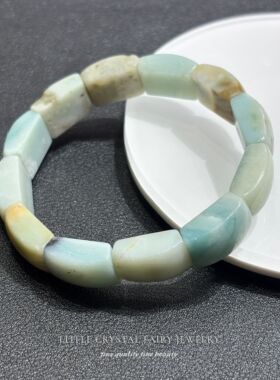 天然加勒比蓝色水晶手牌手排手链可diy原创水晶文玩女生国风礼物