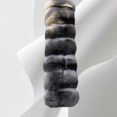 进口南美栗青紫蓝皮草围巾百搭龙猫单面围脖2026款 男女冬季 保暖