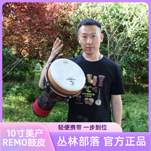 10寸REMO美产进口鼓皮手鼓成人专业非洲鼓舞台演出流行伴奏轻便