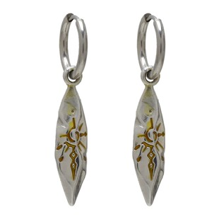 中古风许愿石耳环个性 不规则小众耳饰潮流嘻哈无耳洞耳夹男女